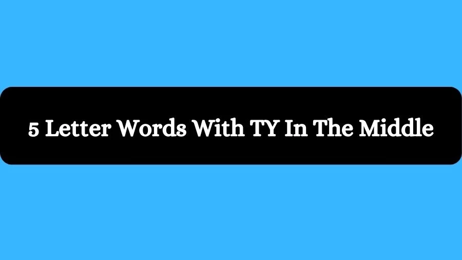 5 Letter Words With TY In The Middle, List of 5 Letter Words With TY In The Middle