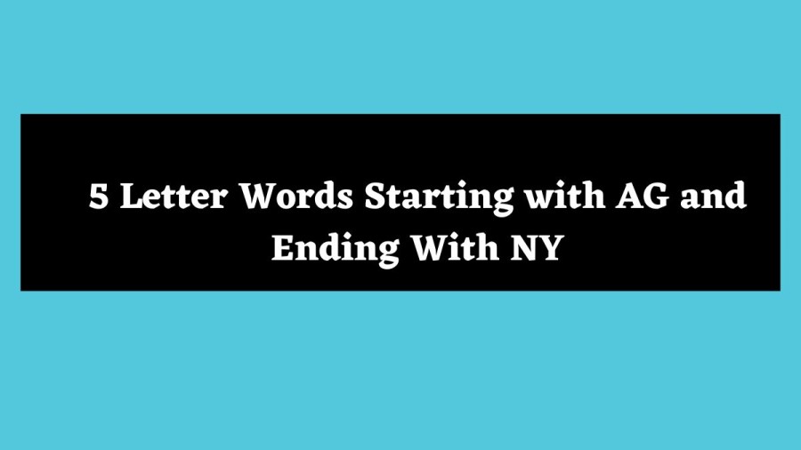 5 Letter Words Starting with AG and Ending With NY - Wordle Hint