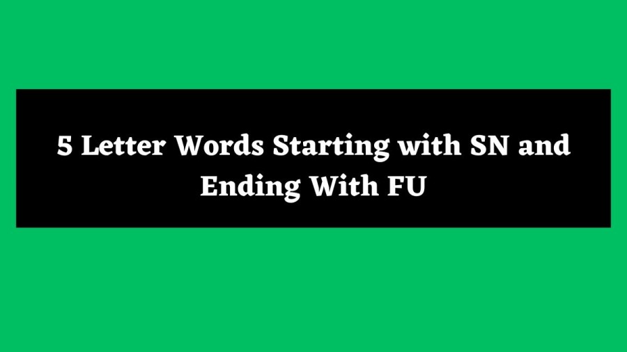 5 Letter Words Starting with SN and Ending With FU - Wordle Hint