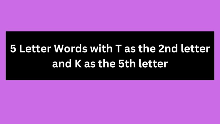5 Letter Words with T as the 2nd letter and K as the 5th letter - Wordle Hint