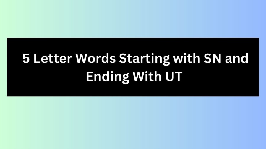 5 Letter Words Starting with SN and Ending With UT - Wordle Hint