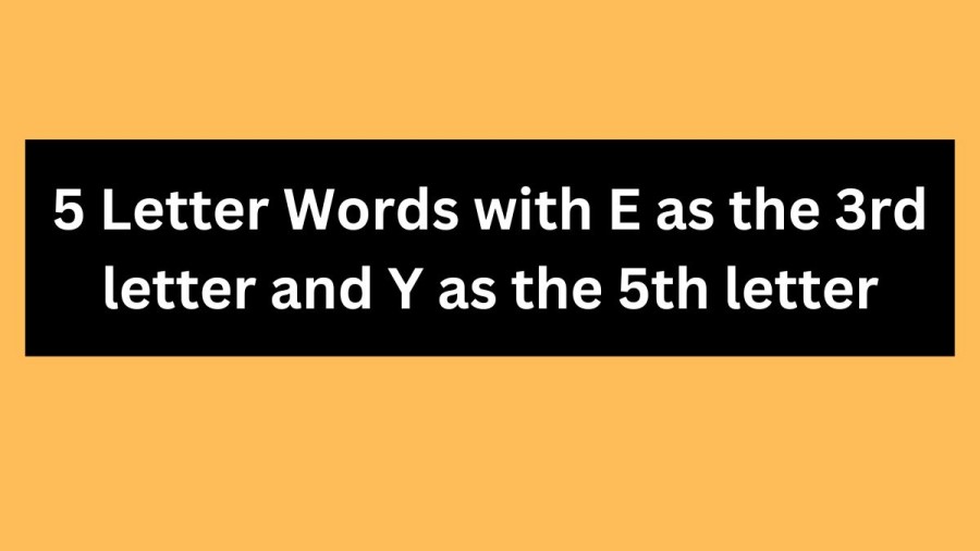 5 Letter Words with E as the 3rd letter and Y as the 5th letter - Wordle Hint