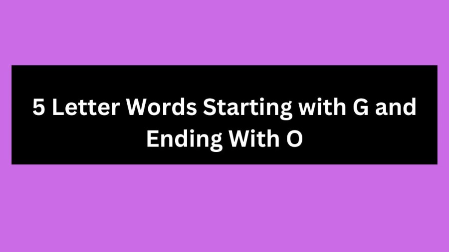 5 Letter Words Starting with G and Ending With O - Wordle Hint