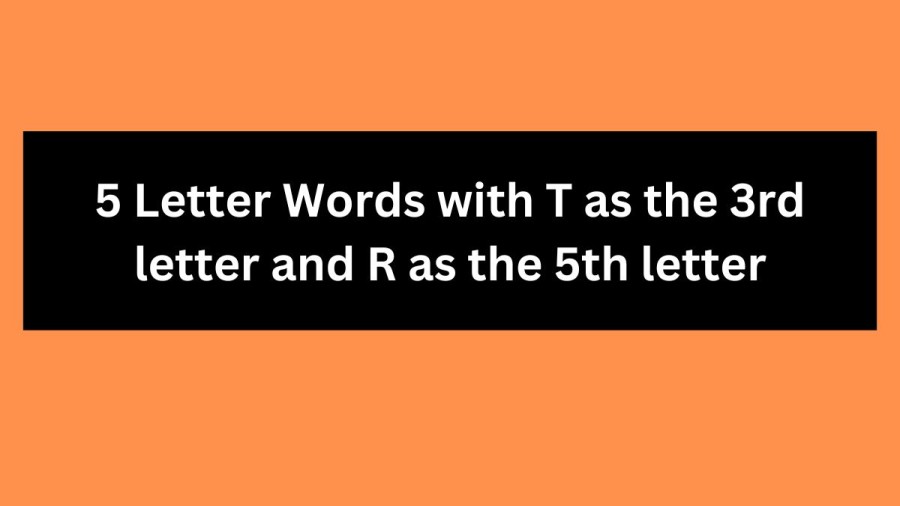 5 Letter Words with T as the 3rd letter and R as the 5th letter - Wordle Hint