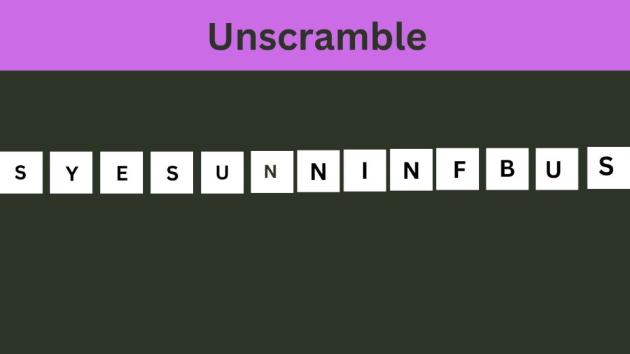 Unscramble SYESUNNINFBUS Jumble Word Today