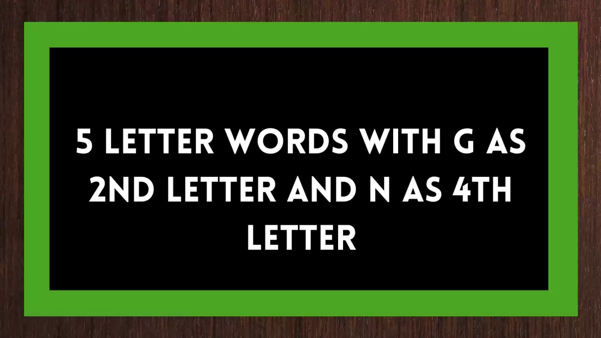 5 Letter Words With G as 2nd Letter And N as 4th Letter Include 8 Words