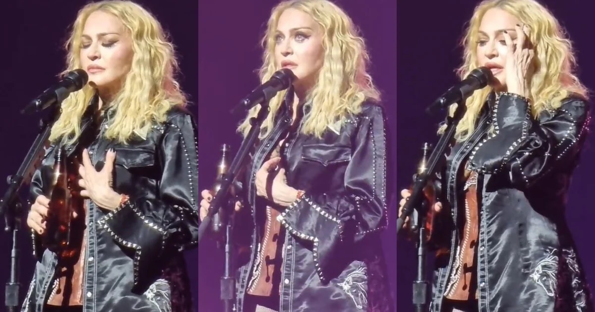 Madonna rompe a llorar en pleno espectáculo tras hablar de la enfermedad que la dejó postrada en cama: “Es un maldito milagro que esté aquí ahora mismo”
