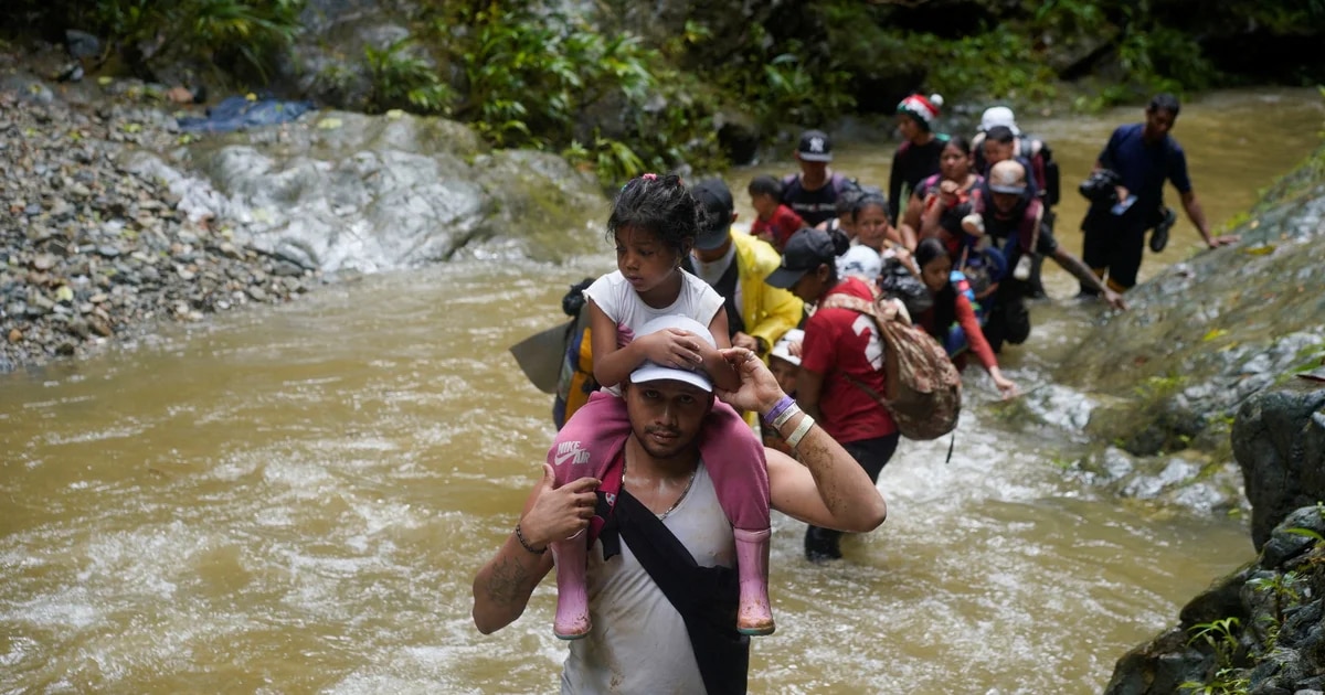Migrantes venezolanos cruzan la selva del Darién pese al riesgo de deportación por parte de Estados Unidos