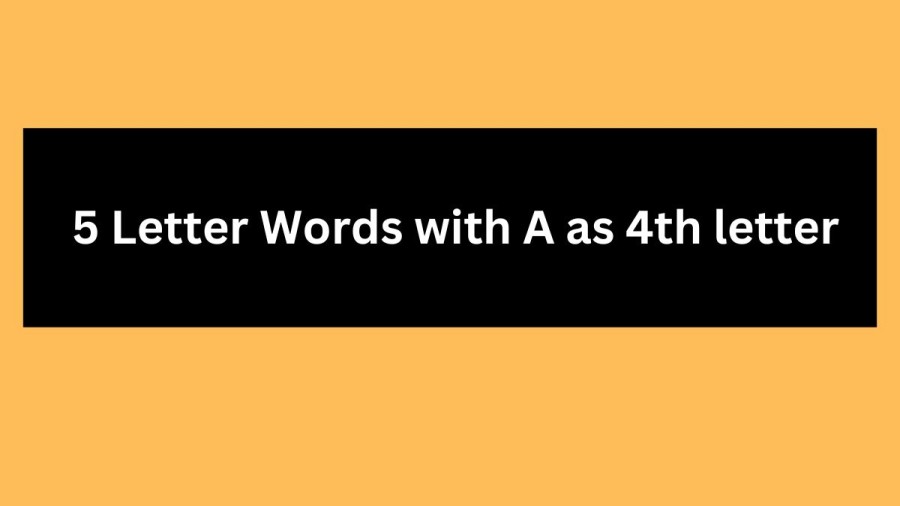 5 Letter Words with A as 4th letter - Wordle Hint