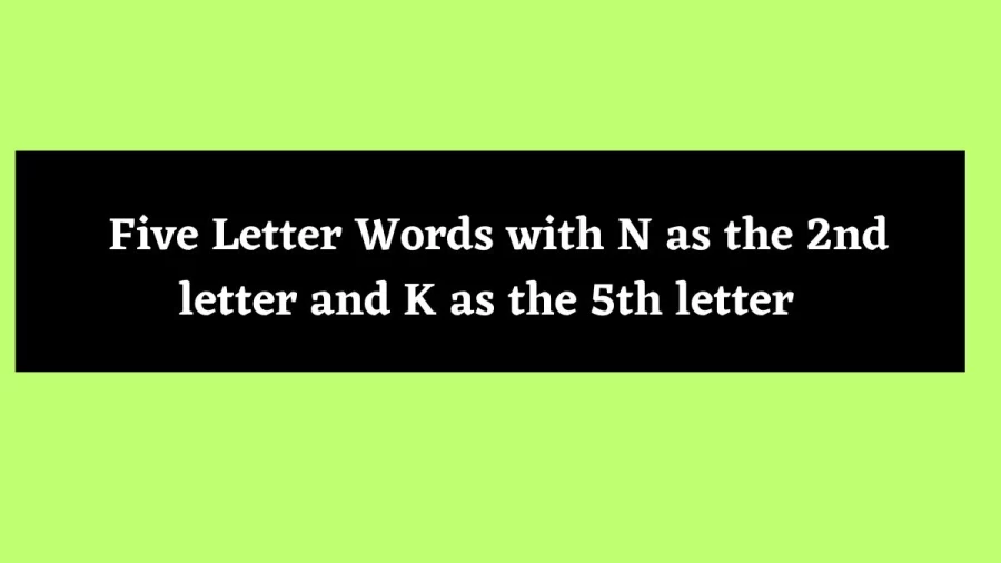 5 Letter Words with N as the 2nd letter and K as the 5th letter - Wordle Hint