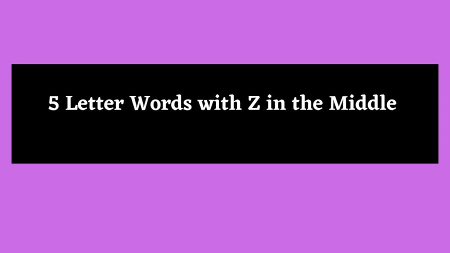 5 Letter Words with Z in the Middle - Wordle Hint