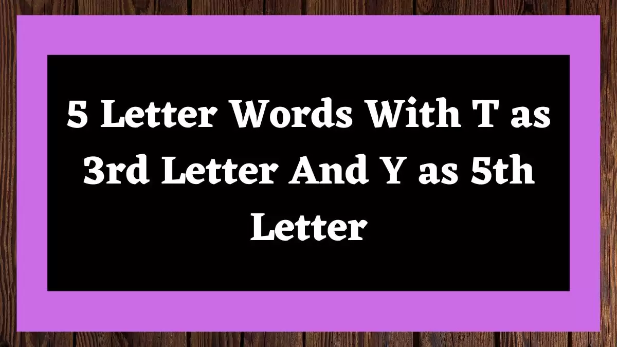 5 Letter Words With T as 3rd Letter And Y as 5th Letter All Words List