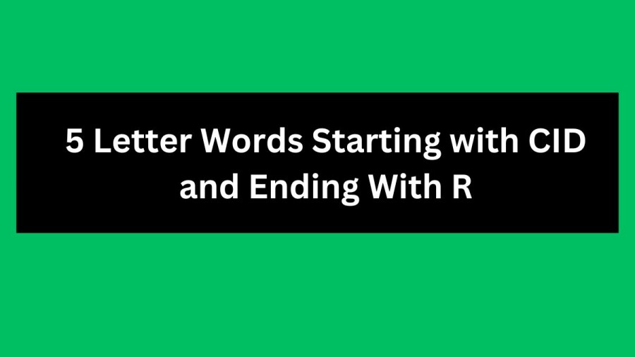 5 Letter Words Starting with CID and Ending With R - Wordle Hint