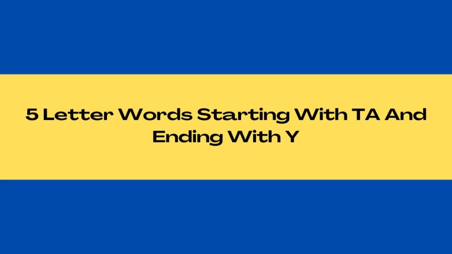 5 Letter Words Starting With TA And Ending With Y