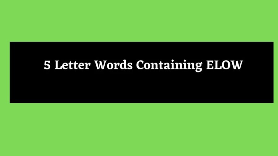 5 Letter Words Containing ELOW - Wordle Hint