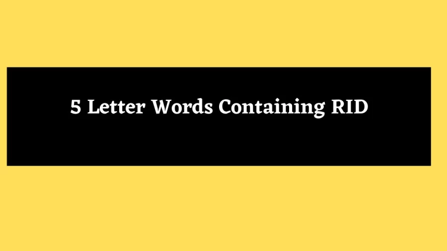 5 Letter Words Containing RID - Wordle Hint