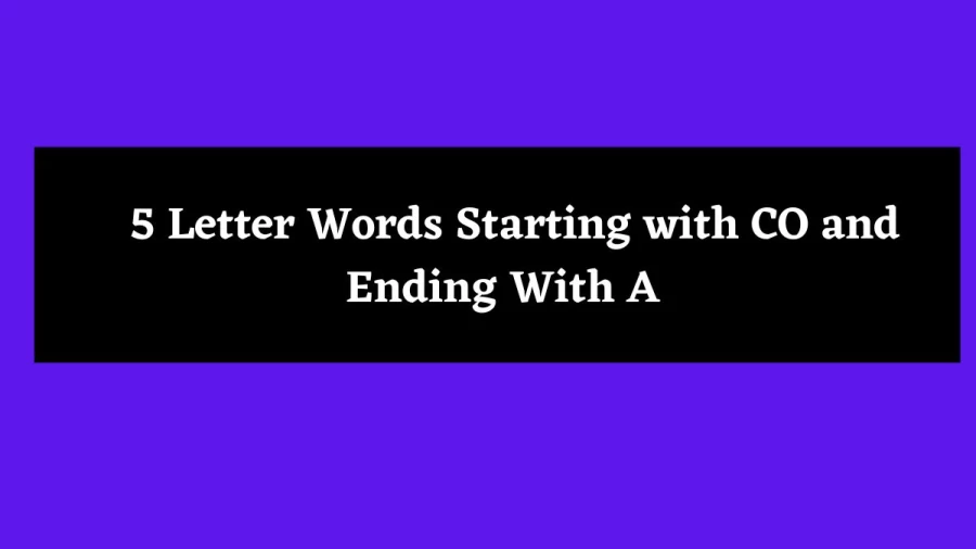 5 Letter Words Starting with CO and Ending With A - Wordle Hint