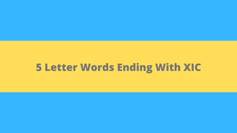 5 Letter Words Ending With XIC, List Of 5 Letter Words Ending With XIC