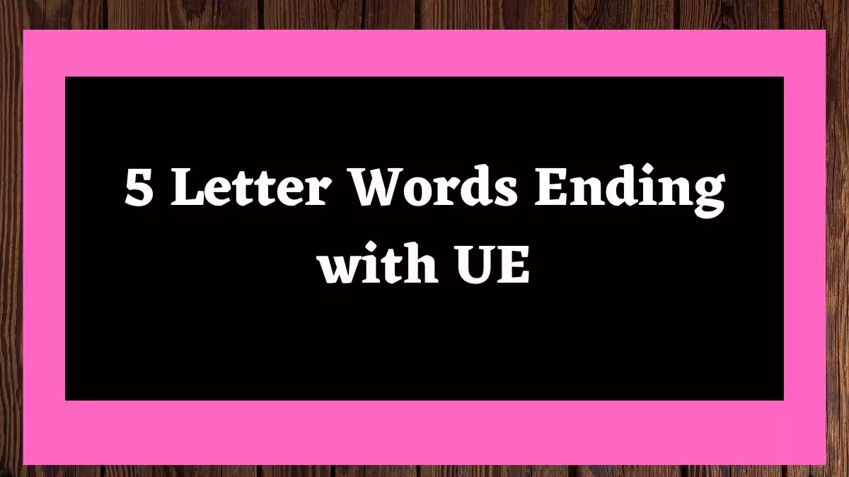 5 Letter Words Ending with UE All Words List