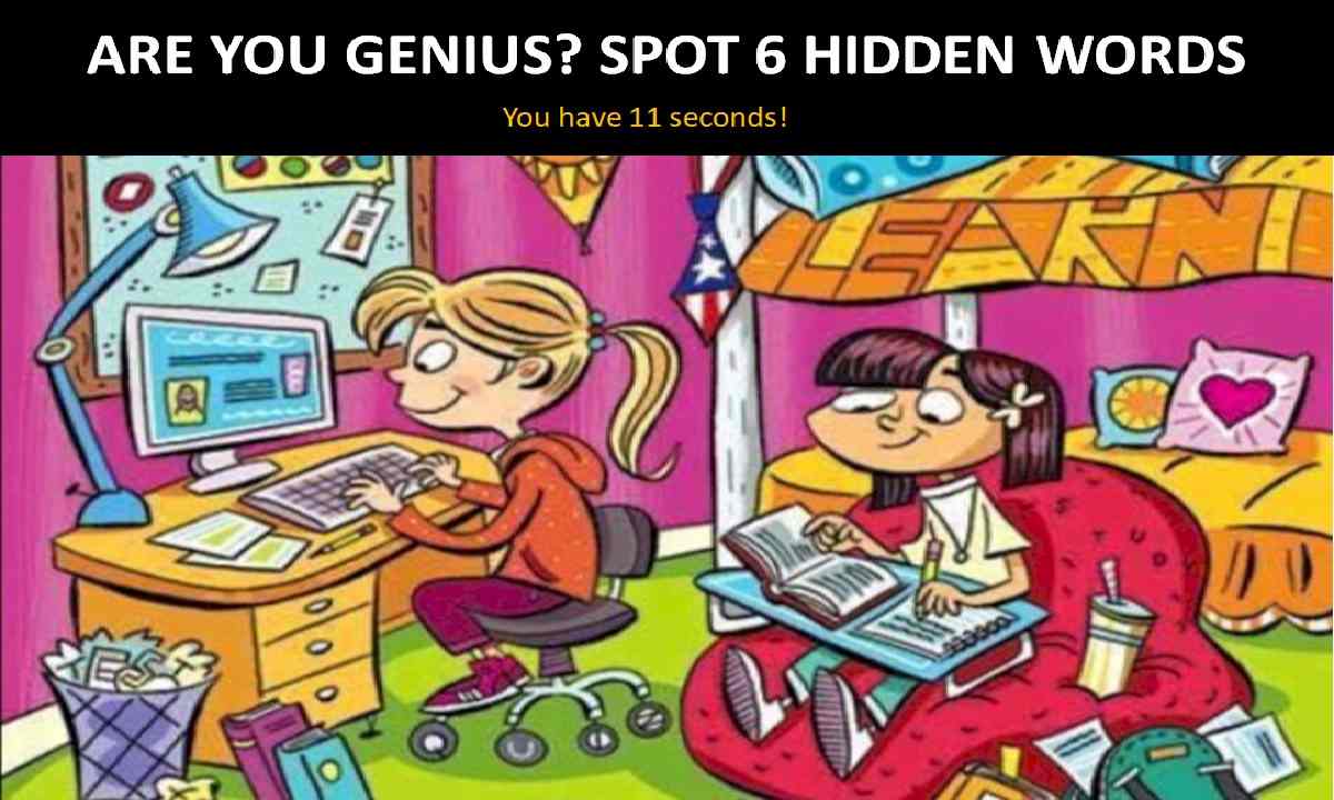 Picture Puzzle: Test Your Intelligence Level, 1% Genius Can Spot All 6 Hidden Words in 11 Seconds