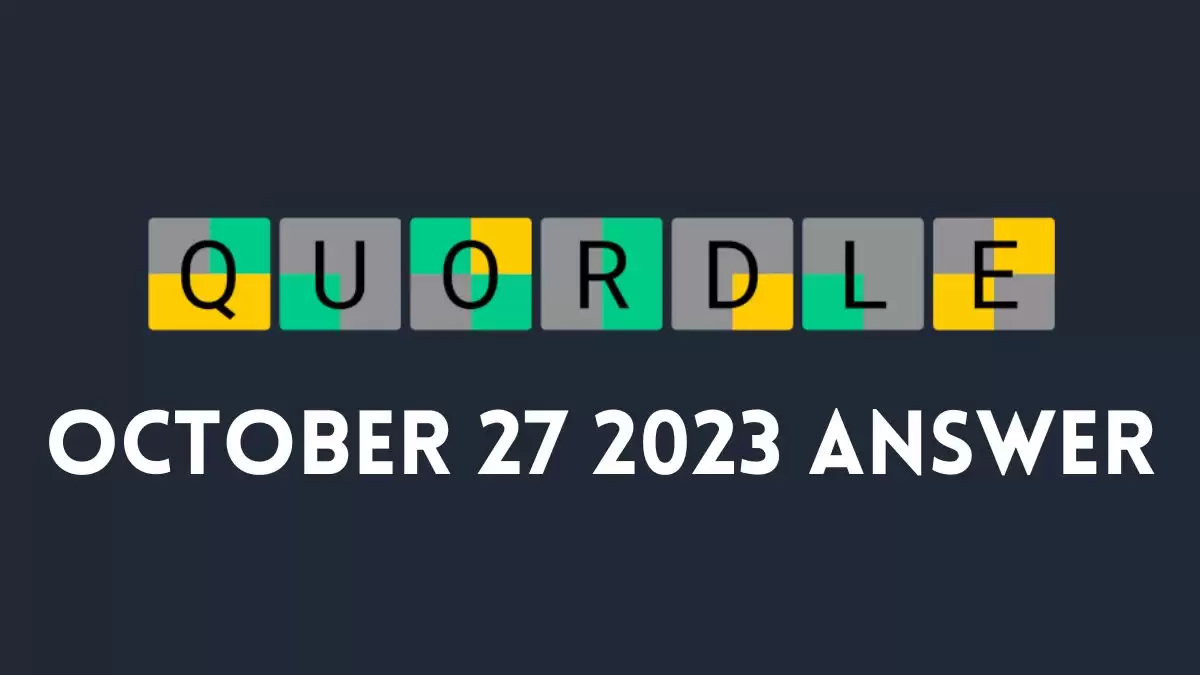 Quordle Daily Sequence Answer Today October 27 2023