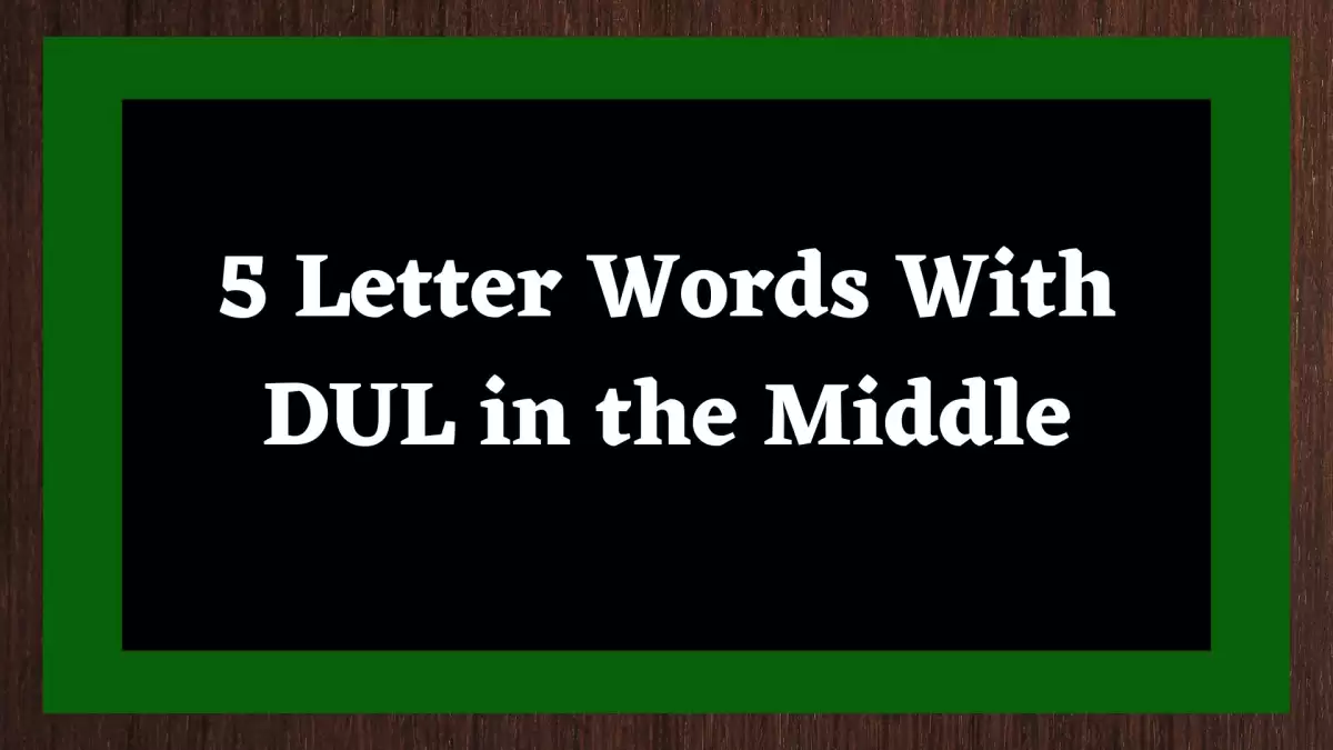 5 Letter Words With DUL in the Middle, List Of 5 Letter Words With DUL in the Middle