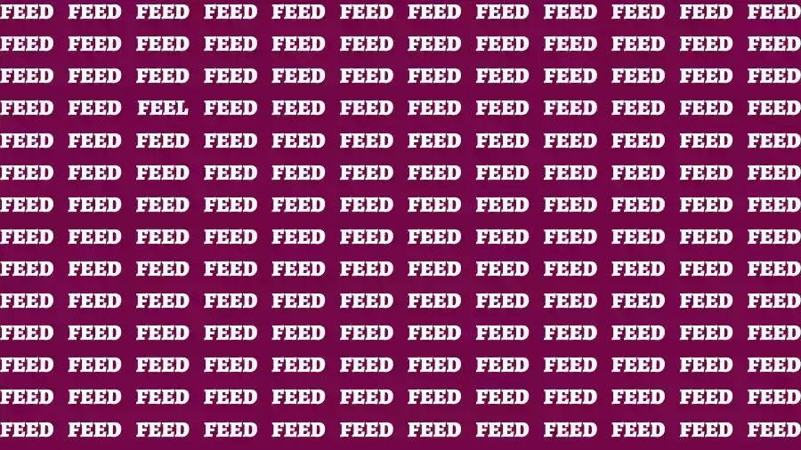 Observation Skill Test: If you have Keen Eyes Find the Word Feel among Feed in 15 Secs