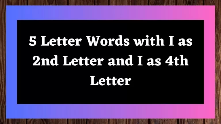 5 Letter Words with I as 2nd Letter and I as 4th Letter All Words List