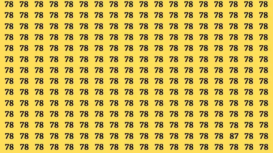 Observation Find it Out: If you have Sharp Eyes Find the number 87 among 78 in 20 Secs