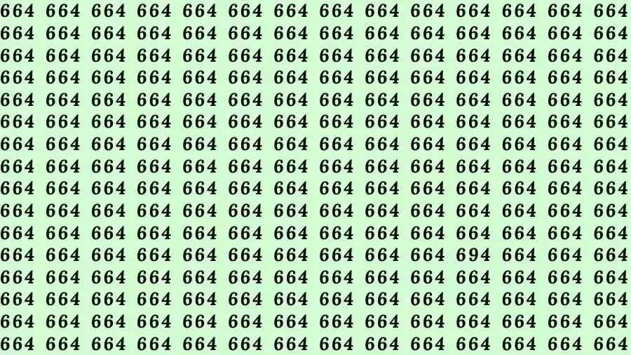 Optical Illusion Brain Test: If you have Eagle Eyes Find the number 694 among 664 in 15 Seconds?
