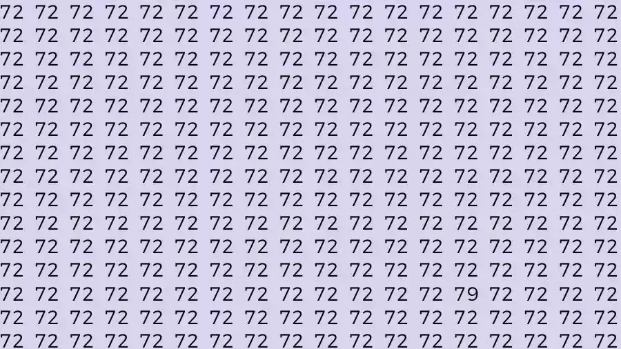 Observation Skill Test: If you have Eagle Eyes Find the number 79 among 72 in 12 Seconds?