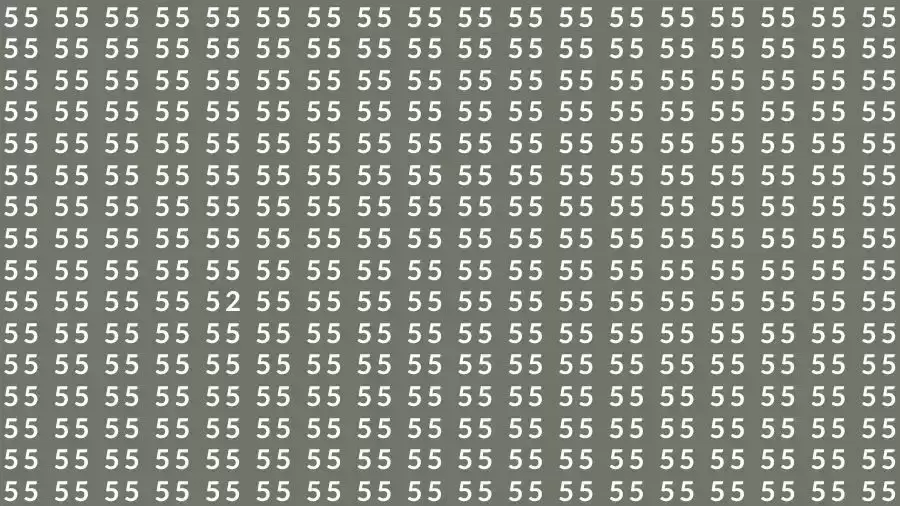 Observation Skill Test: If you have Eagle Eyes Find the number 52 among 55 in 10 Seconds?