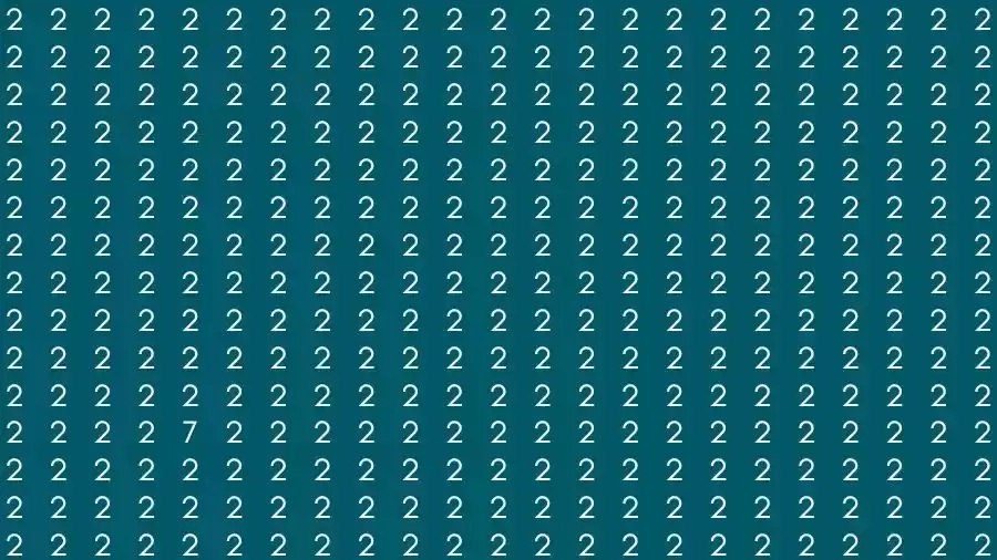 Observation Skill Test: If you have Sharp Eyes Find the number 7 among 2 in 12 Seconds?