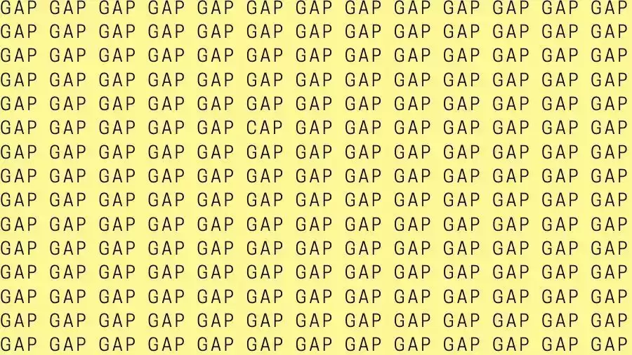 Optical Illusion Brain Test: If you have Sharp Eyes find the Word Cap among Gap in 15 Seconds