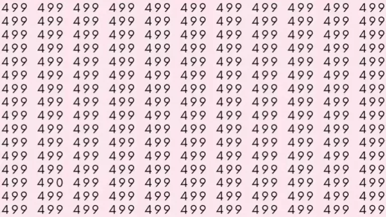 Optical Illusion: If you have hawk eyes find 490 among 499 in 12 Seconds?