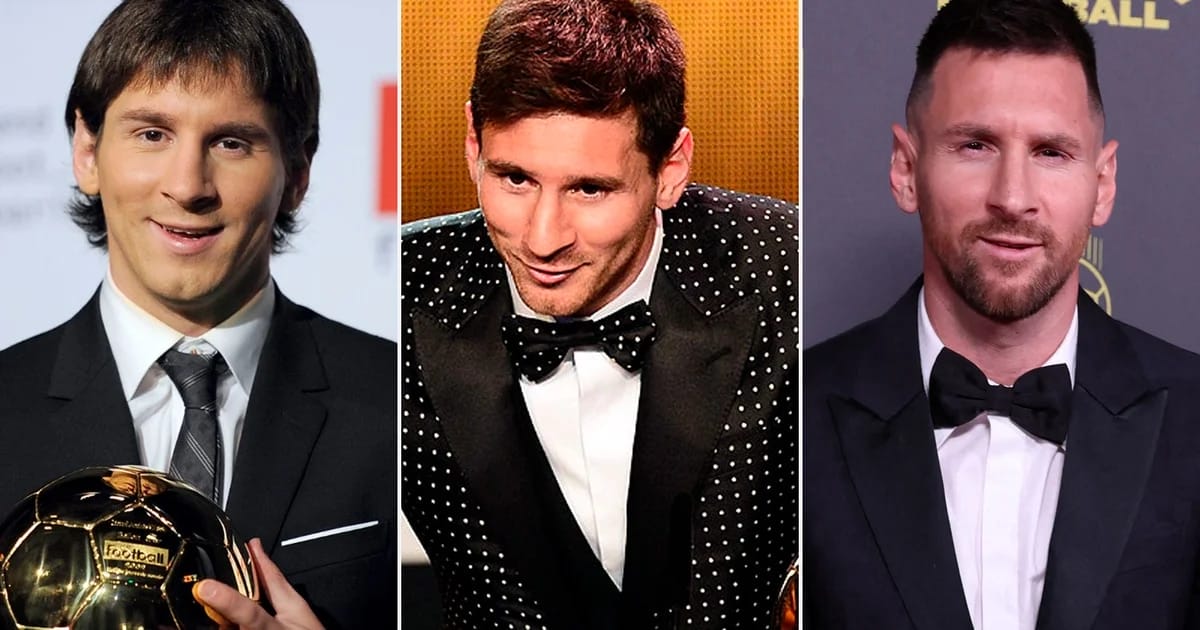 La evolución de los looks de Lionel Messi en las ceremonias del Balón de Oro