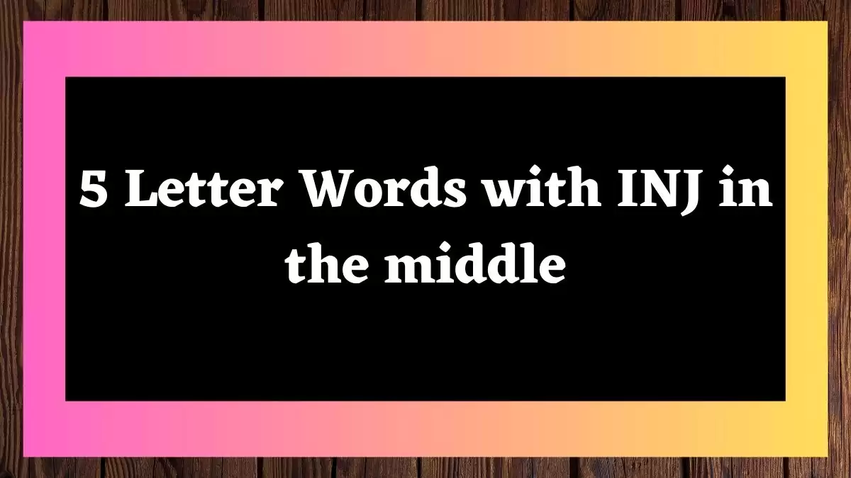 5 Letter Words with INJ in the middle All Words List