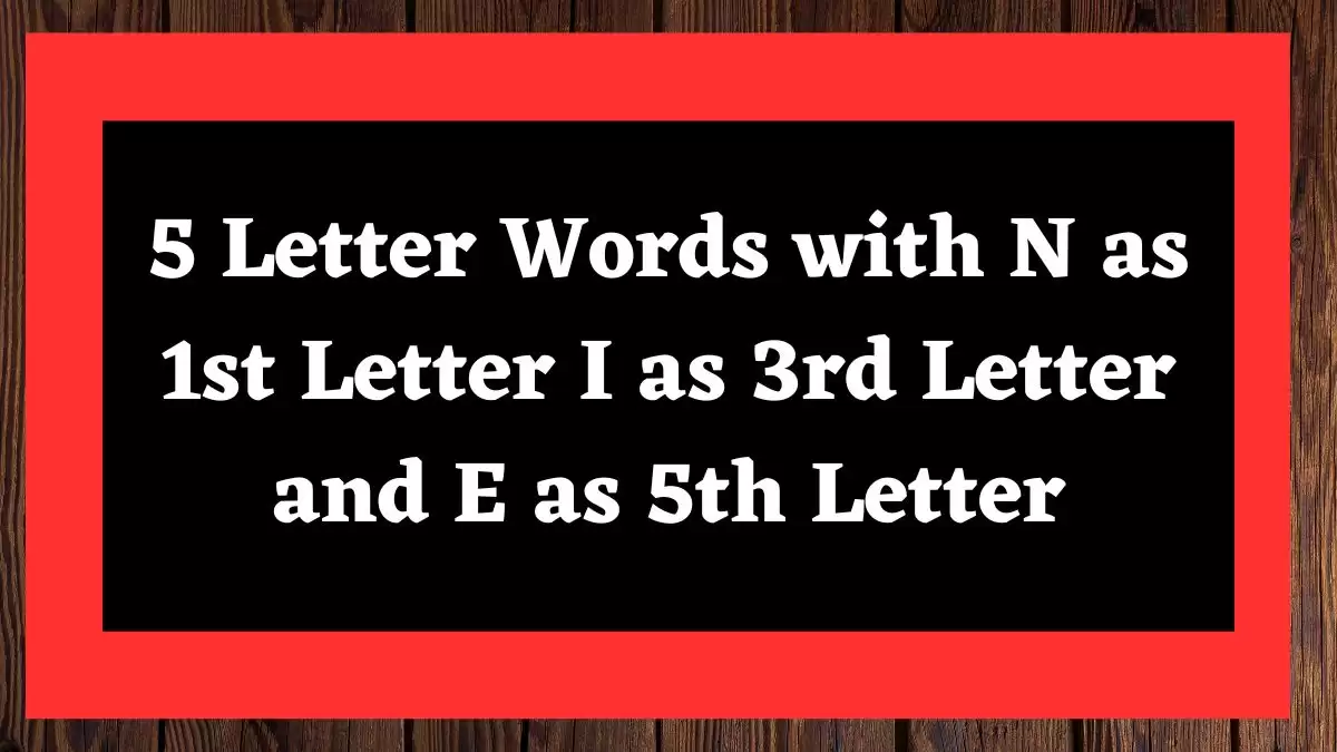 5 Letter Words with N as 1st Letter I as 3rd Letter and E as 5th Letter All Words List