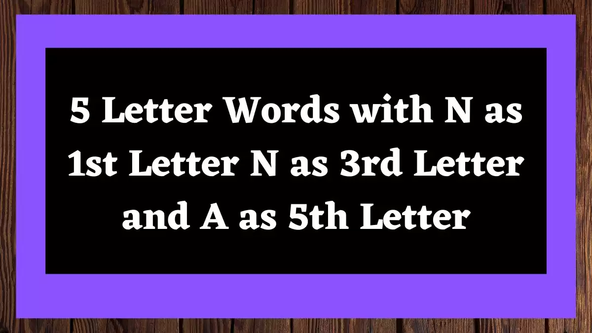 5 Letter Words with N as 1st Letter N as 3rd Letter and A as 5th Letter All Words List