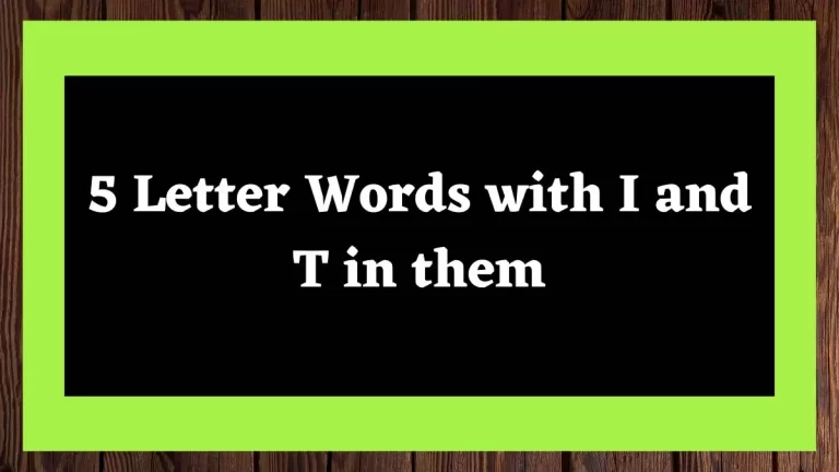 5 Letter Words with I and T in them All Words List