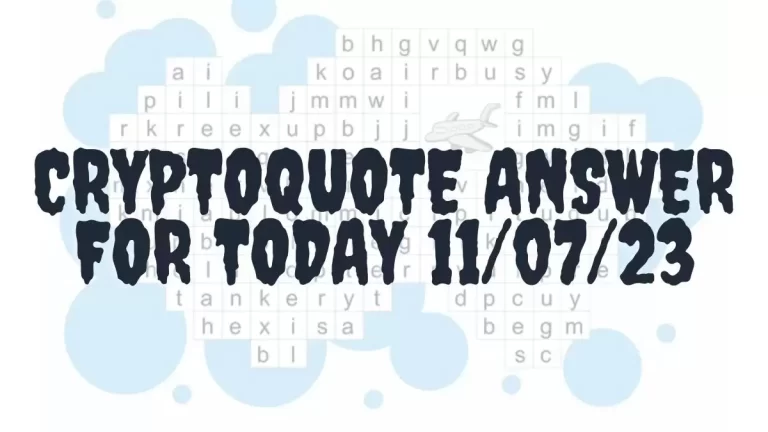 Cryptoquote Answer For Today 11/07/23