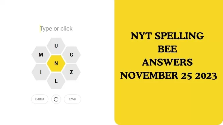 NYT Spelling Bee Answers November 25 2023