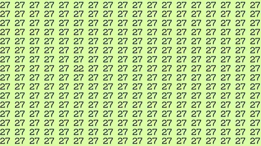 Observation Skills Test: If you have Eagle Eyes Find the number 22 among 27 in 9 Seconds?
