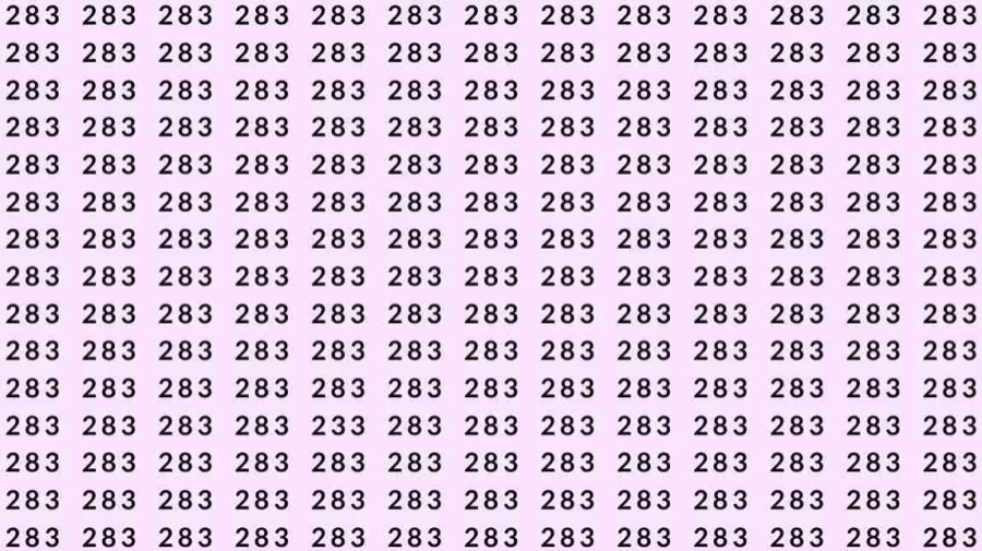 Observation Skills Test: If you have Eagle Eyes find the number 233 among 283 in 9 Seconds?