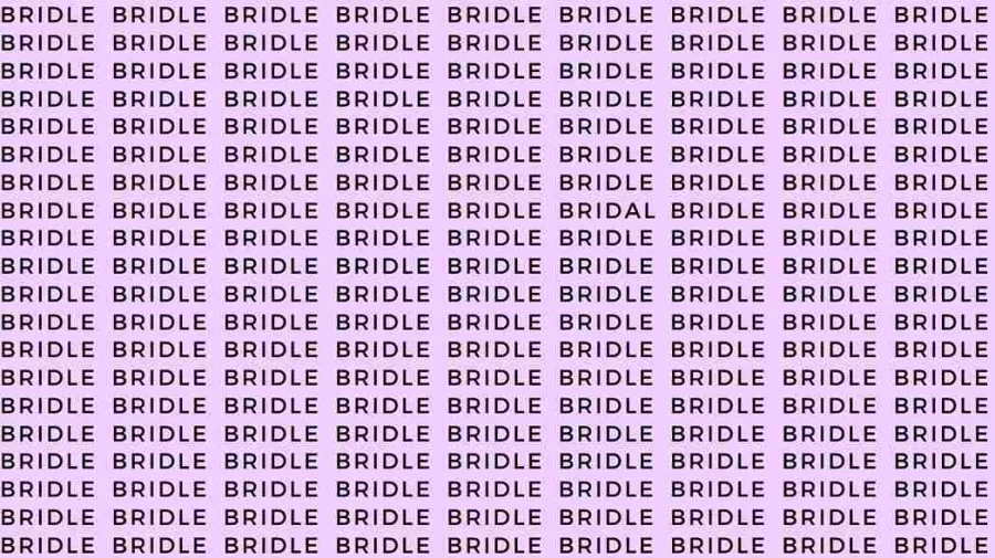 Optical Illusion Challenge: If you have Eagle Eyes find the word Bridal among Bridle in 8 Secs