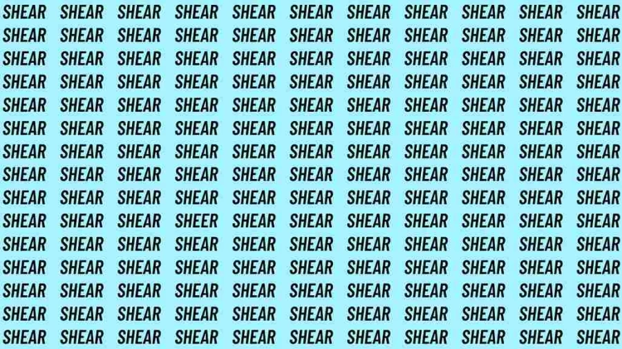 Optical Illusion Brain Test: If you have Eagle Eyes find the word Sheer among Shear in 5 Secs