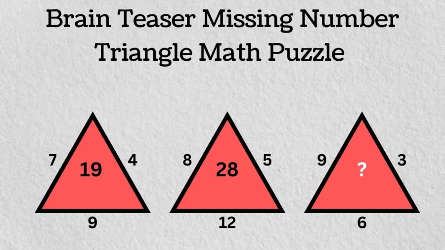 Brain Teaser Math Quiz: Calculate the Missing Number in this Triangle Math Puzzle