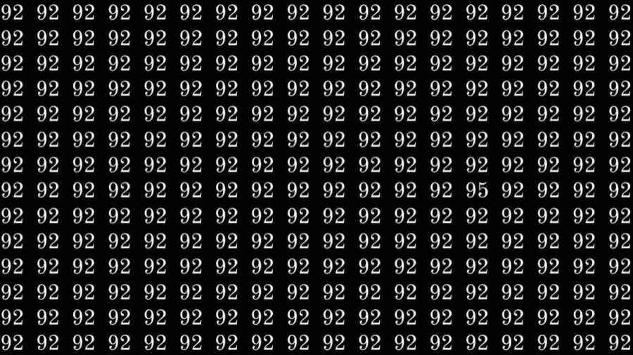 Optical Illusion: If you have Sharp Eyes Find the number 95 among 92 in 7 Seconds?