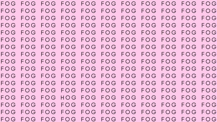 Optical Illusion: If you have Eagle Eyes find the Word Hog among Fog in 05 Secs