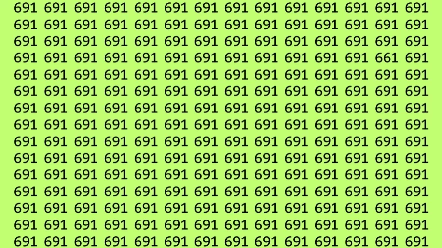 Optical Illusion Brain Test: Can you find the Number 661 among 691 in 12 Seconds?